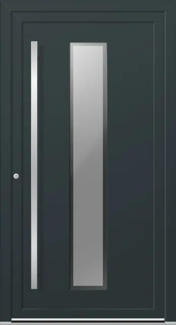 Haustüren PVC – Edition Martin 7740 RAL 7016 Designglas Griff 8537 1600