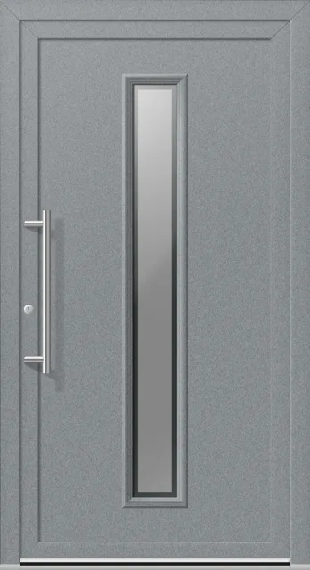 Haustüren PVC – Edition Oskar 5177 Deko RAL 7001 Designglas
