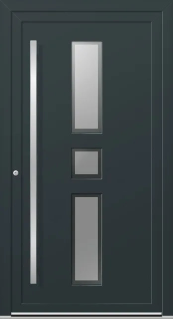 Haustüren PVC – Edition Fabian 7751 RAL7016 Anthrazitgrau Designglas Griff 8537 1600